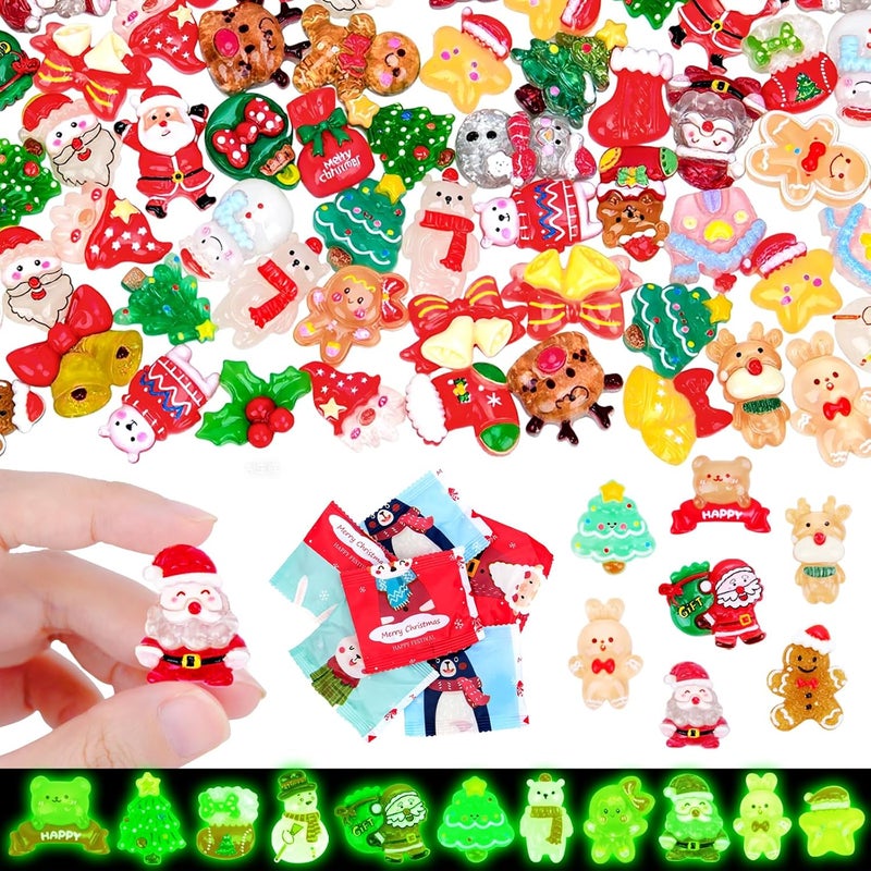 SelfTek 100 Pcs Blind Bag Christmas Luminous Mini Resin Animal Decoration for DIY Aquarium, Micro Landscape,Decor Potted Plants Garden - Image 1